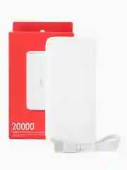 Белый внешний аккумулятор Power Bank 18W, 20000mAh, с фуекцией быстрой зарядки