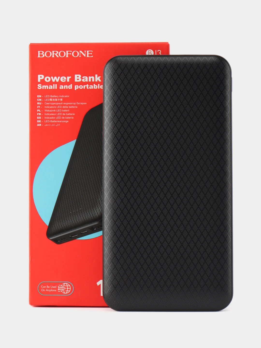 Черный внешний аккумулятор Borofone BJ3 10000 mAh (2xUSB, Micro-USB, Type-C)