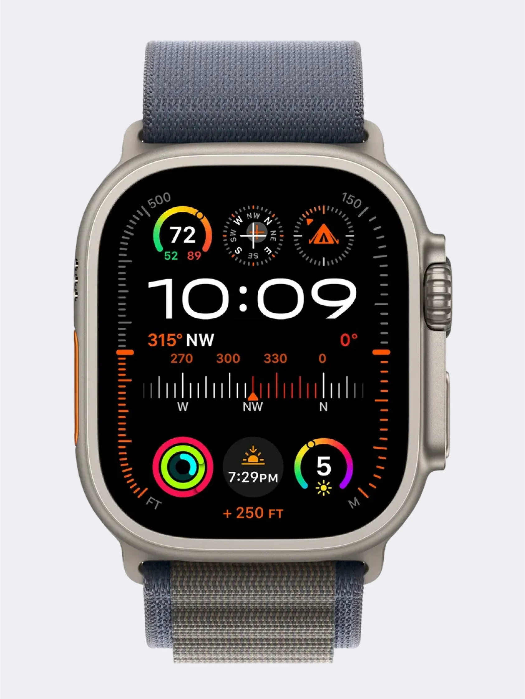 Синий меланж ремешок для смарт-часов Apple Watch Alpine Loop "Альпийская петля", нейлоновый, 42-49 мм