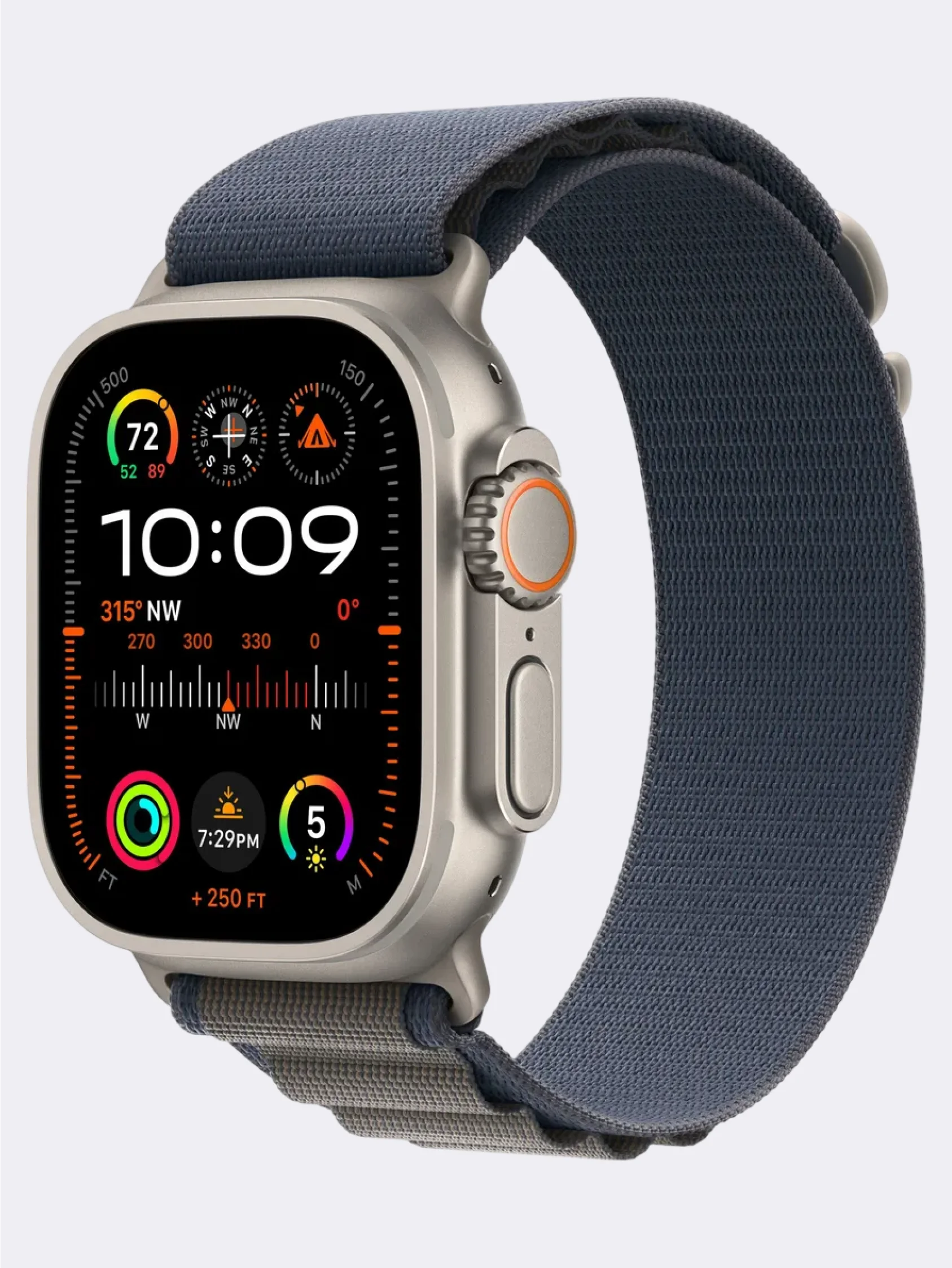 Синий меланж ремешок для смарт-часов Apple Watch Alpine Loop "Альпийская петля", нейлоновый, 42-49 мм