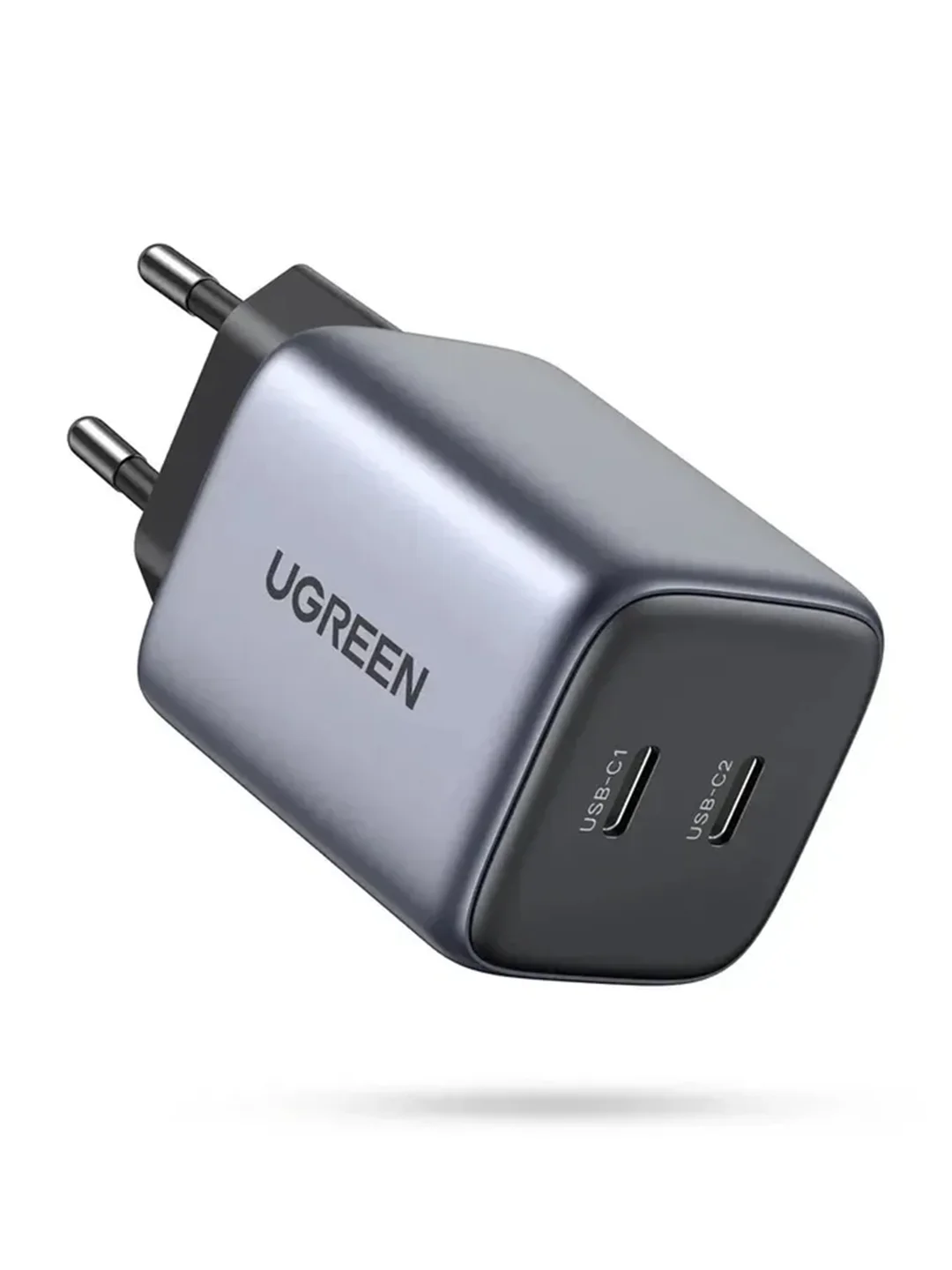 Серый сетевое зарядное устройство UGREEN CD294 (90573) Nexode 45W USB-C+USB-C PD GaN