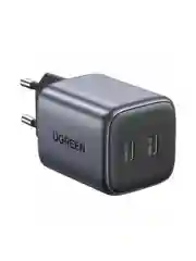 Серый сетевое зарядное устройство UGREEN CD294 (90573) Nexode 45W USB-C+USB-C PD GaN