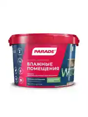 PARADE CLASSIC W100 Влажные помещения, краска латексная, белая, матовая, База А, 2,5 л