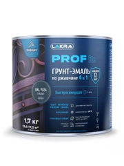 Грунт-эмаль 4 в 1 Лакра PROF IT, быстросохнущая, Графит RAL 7024, 1,7 кг