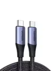 Черный кабель UGREEN US355 (80150) USB-C 3.2 M/M Gen2 5A Cable в оплетке. Длина 1 м. Цвет: черный