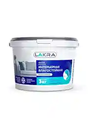 ЛАКРА краска ВД акриловая, интерьерная, влагостойкая, белоснежная, 3 кг