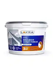 ЛАКРА краска ВД фасадная, белоснежная, суперстойкая, 3 кг