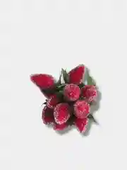 Алый ягоды на ветке сахарные, искусственные, шишки, на проволоке, новогодний декор, для поделок
