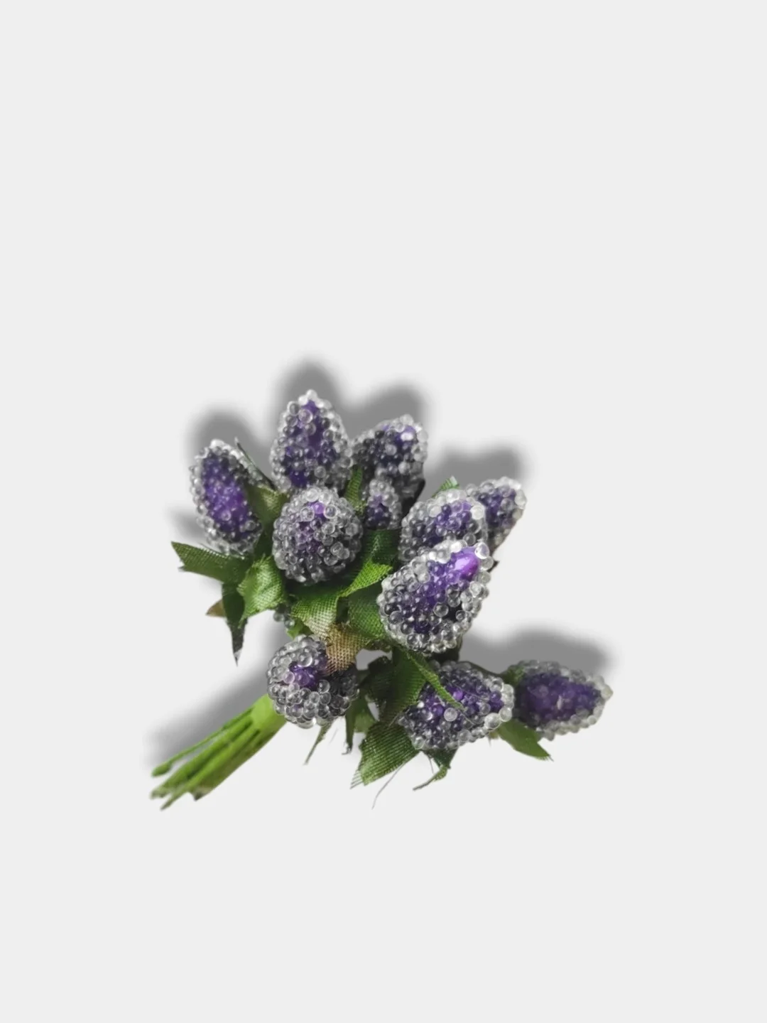 Лавандовый ягоды на ветке сахарные, искусственные, шишки, на проволоке, новогодний декор, для поделок