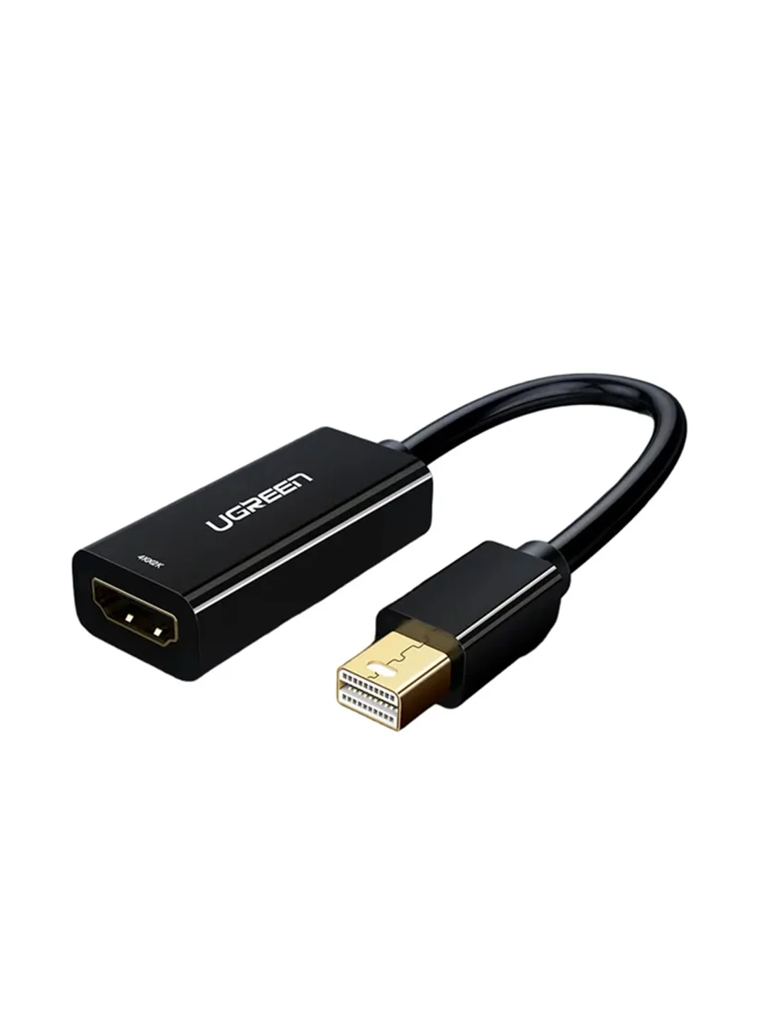 Черный конвертер UGREEN MD112 (40360) Mini DP to HDMI Female Converter 4K. Цвет: черный