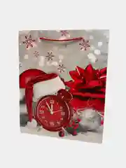 Алый подарочный пакет  Новогодний