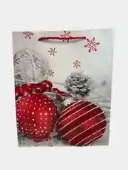 Бордовый подарочный пакет  Новогодний