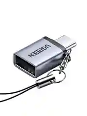 Серый адаптер переходник UGREEN US270 Type C to USB 30 A Adapter Cable with Lanyard с ремешком