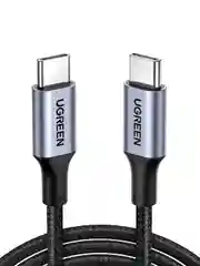 Черный кабель UGREEN US316 (70427) USB-C 2.0  to USB-C 2.0 5A Data Cable. Длина 1 м. Цвет: черный