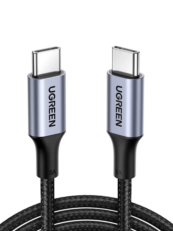 Кабель UGREEN US316 (70427) USB-C 2.0  to USB-C 2.0 5A Data Cable. Длина 1 м. Цвет: черный