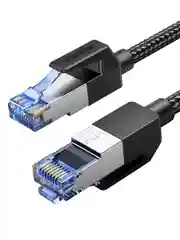 Черный кабель UGREEN NW153 (80433) Cat8 CLASSⅠF/FTP Round Ethernet Cable With Braid. Длина: 5м.