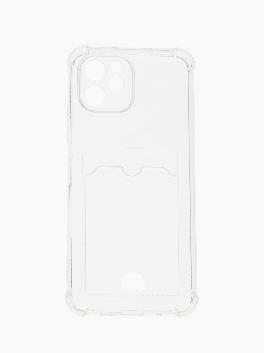 Прозрачный чехол для HUAWEI Nova Y61 (Хуавей Нова У61), с карманом для карт, прозрачный