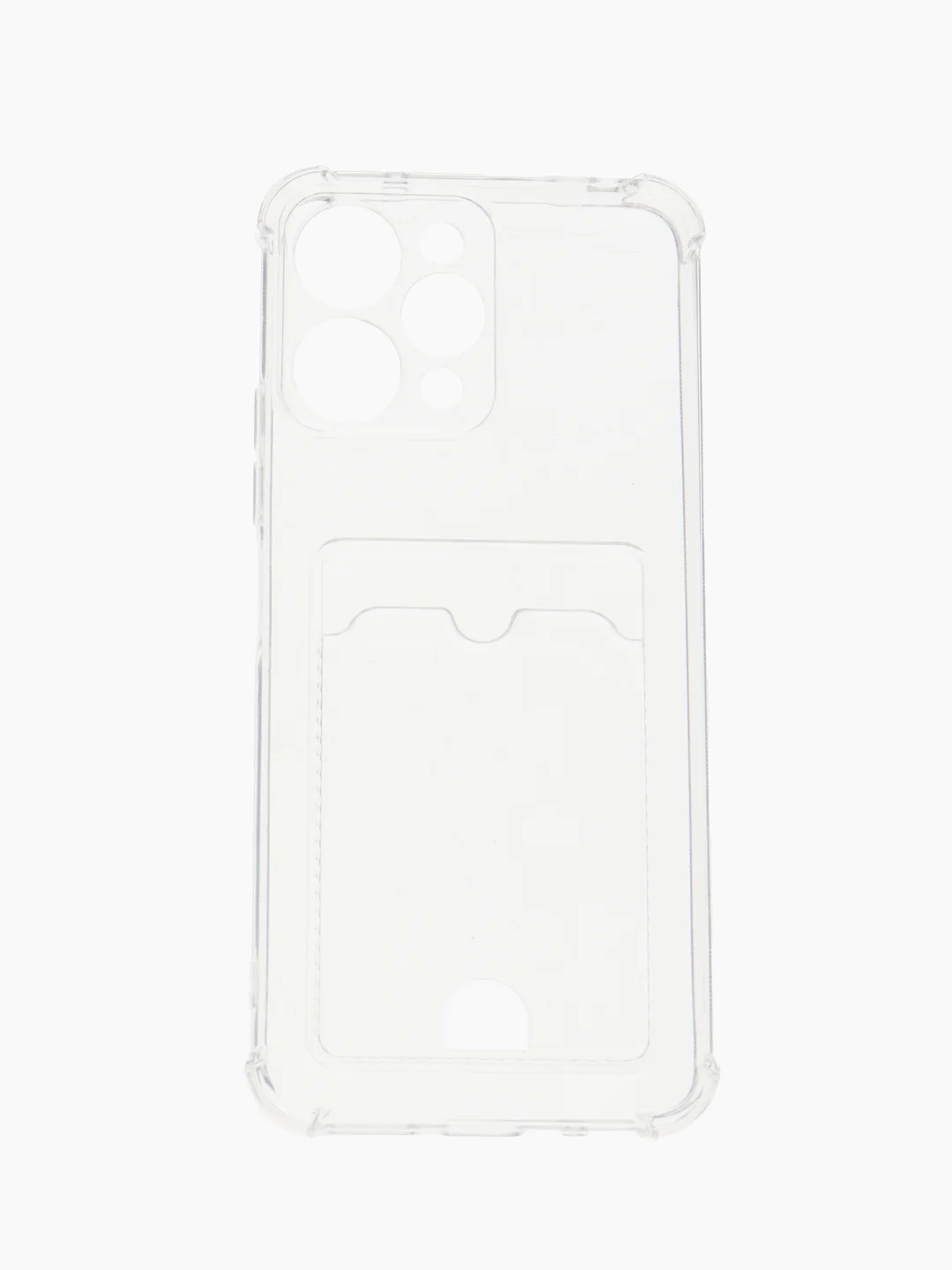 Прозрачный чехол для Xiaomi Redmi 12 4G (Сяоми Редми 12 4 джи), с карманом для карт, прозрачный