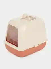 Кораллово-розовый лоток для кошек закрытый (туалет / горшок для животных)