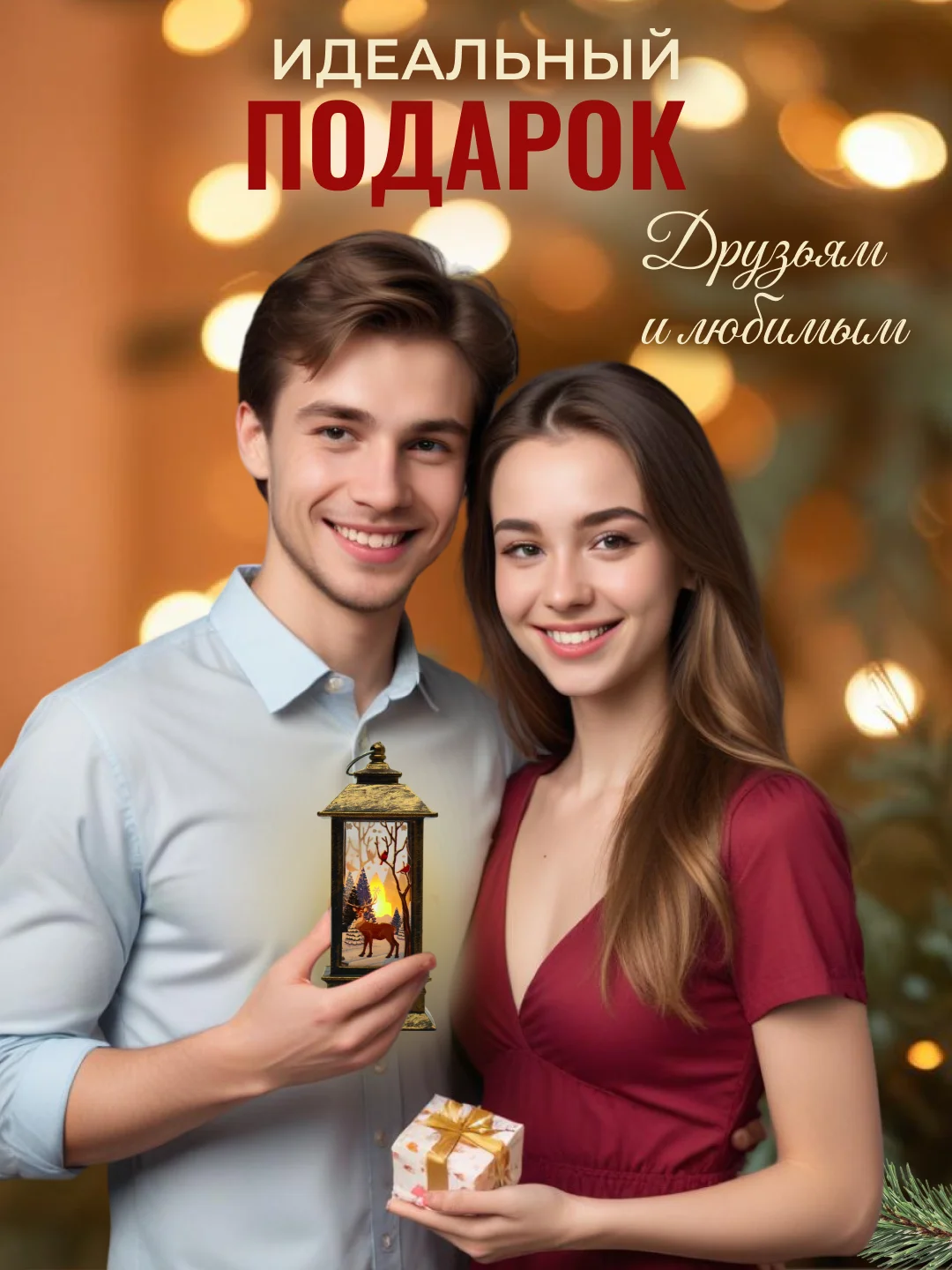 Черный ёлочная игрушка, фонарь, ночник, подарок на Новый год, новогодний светильник