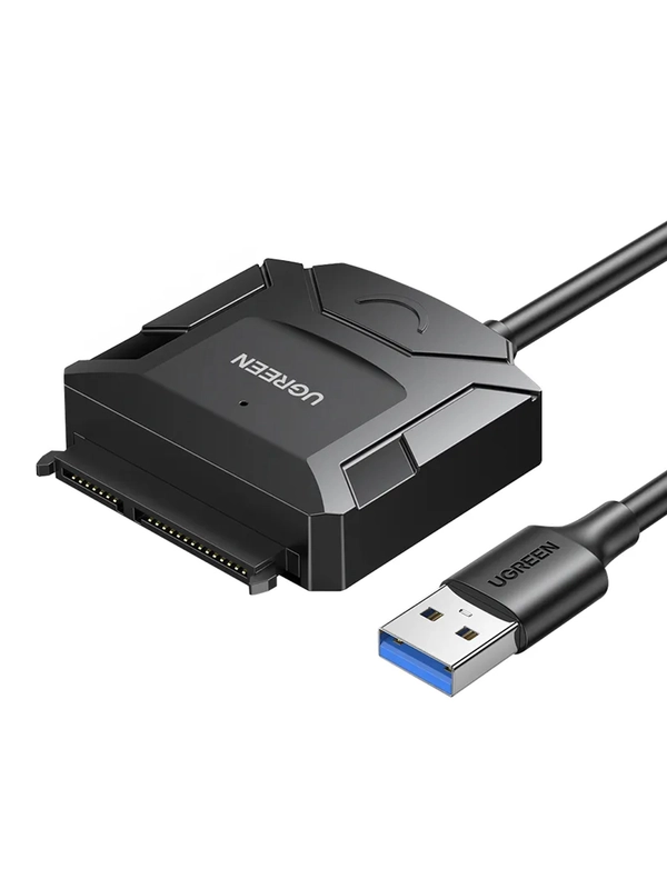 Конвертер UGREEN CR108 (20611) USB to SATA Hard Drive Converter Cable EU. Цвет: черный