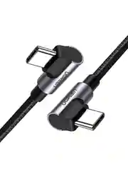 Черный кабель угловой UGREEN US323 (70529) Angled USB-C Cable Aluminum Case with Braided.