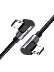 Черный кабель угловой UGREEN US323 (70531) Angled USB-C Cable Aluminum Case with Braided.
