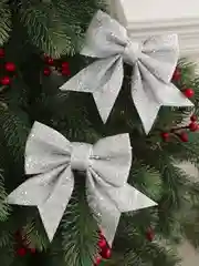 Серый металлик новогоднее ёлочное украшение "Бант" 12 шт ( 5х5 см)