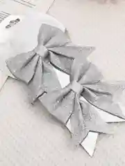 Серый металлик новогоднее ёлочное украшение "Бант" 12 шт ( 5х5 см)