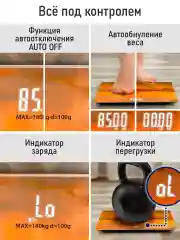Красный умные диагностические весы с LED дисплеем STINGRAY ST-SC5002B Вид Венеции