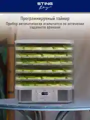 Прозрачный сушилка для овощей и фруктов STINGRAY ST-FD701A, дегидратор, белый жемчуг