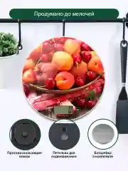 Оранжевый весы кухонные электронные MARTA MT-1640 Индикатор температуры фруктовый сад