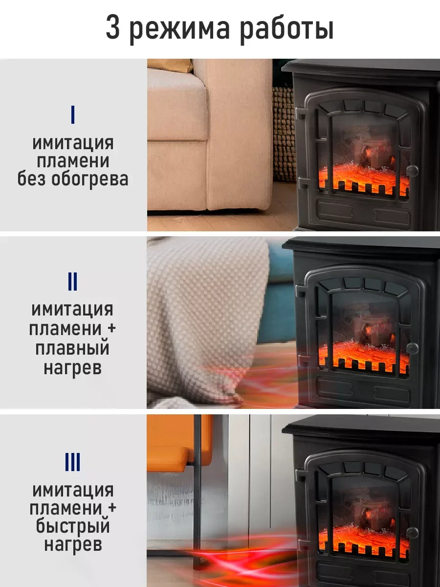 Черный камин электрический STINGRAY ST-FP4202A черный