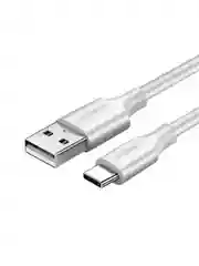 Белый кабель UGREEN US287 (60121) USB-A 2.0 to USB-C Cable Nickel Plating. Длина 1 м.