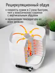 Белый сушилка для овощей и фруктов STINGRAY ST-FD713B, 7 поддонов, мощность 350 Вт, белый