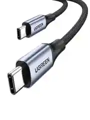 Черный кабель UGREEN US535 (15311) USB-C to USB-C 240WPD Fast Charging Cable в оплетке.
