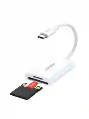 Белый кардридер многофункциональный UGREEN CM265 (35506) USB-C to SD+TF 30