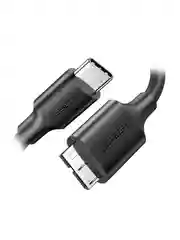 Черный кабель UGREEN US312 (20103) Micro USB 3.0 To USB-C 3.1 3A. Длина: 1 м. Цвет: черный