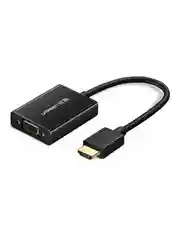 Черный конвертер UGREEN MM102 (40233) HDMI to VGA Converter with Audio. Цвет: черный
