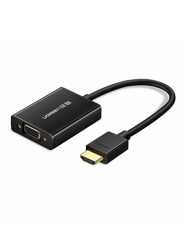 Конвертер UGREEN MM102 (40233) HDMI to VGA Converter with Audio. Цвет: черный