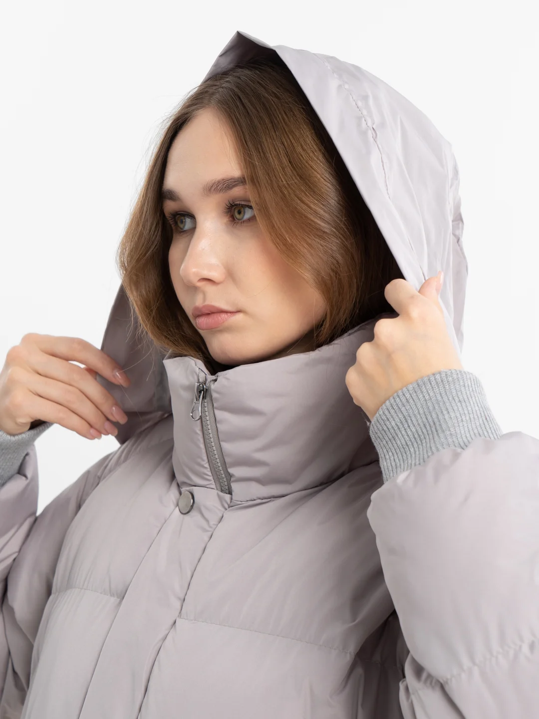 Серый куртка ЖЕНСКАЯ ЗИМА РАЗМЕР OVERSIZE (44-50)