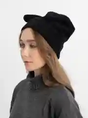Черный женская шапка с ушками