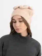 Бежевый женская шапка с ушками