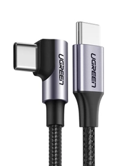 Кабель угловой UGREEN US255 USB-C 20 Male to Angled 90° USB-C 20 Male 3A Data Cable
