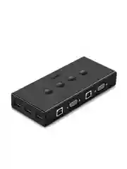 Черный разветвитель портов UGREEN CM154 (50280) 4-Port USB KVM Switch Box. Цвет: черный