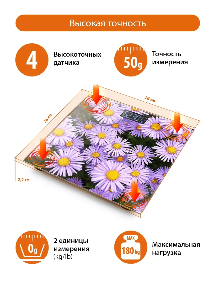 Зеленый весы напольные HOME ELEMENT HE-SC904 электронные/ альпийская астра
