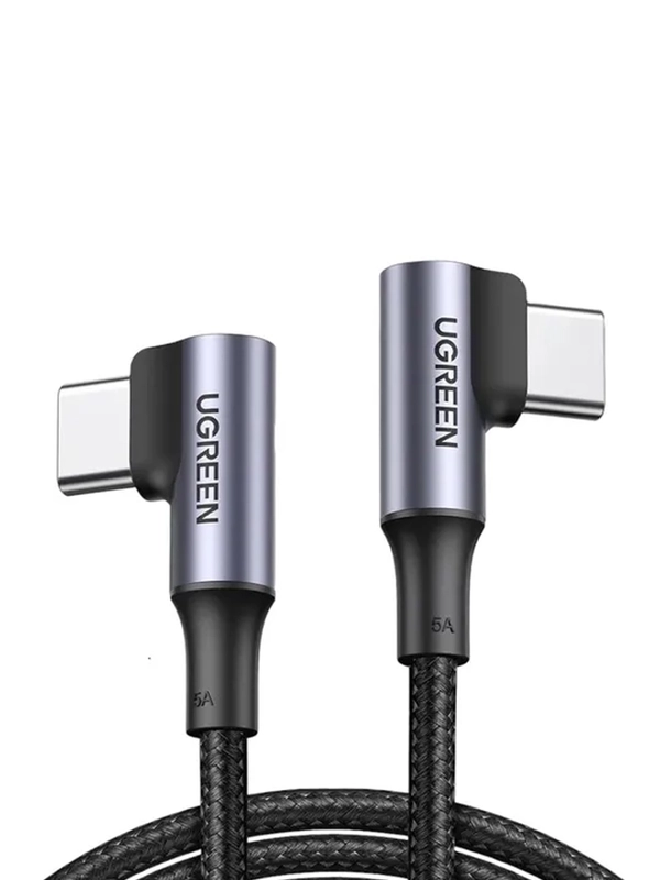 Кабель угловой UGREEN US335 Angled USB-C 20 Male To Angled USB-C 20 Male 5A Data Cable