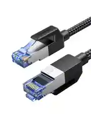 Черный кабель UGREEN NW153 (80431) Cat8 CLASSⅠF/FTP Round Ethernet Cable With Braid. Длина: 2м.