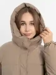 Бежевый куртка женская, зимняя, пуховик