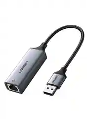 Серый адаптер UGREEN CM209 (50922) USB to RJ45 Ethernet Adapter Aluminum Case.